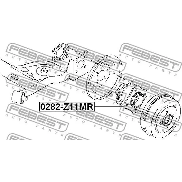 Ступица колеса заднего NISSAN MARCH K12 2002.02-2010.07 [JP] FEBEST 0282-Z11MR