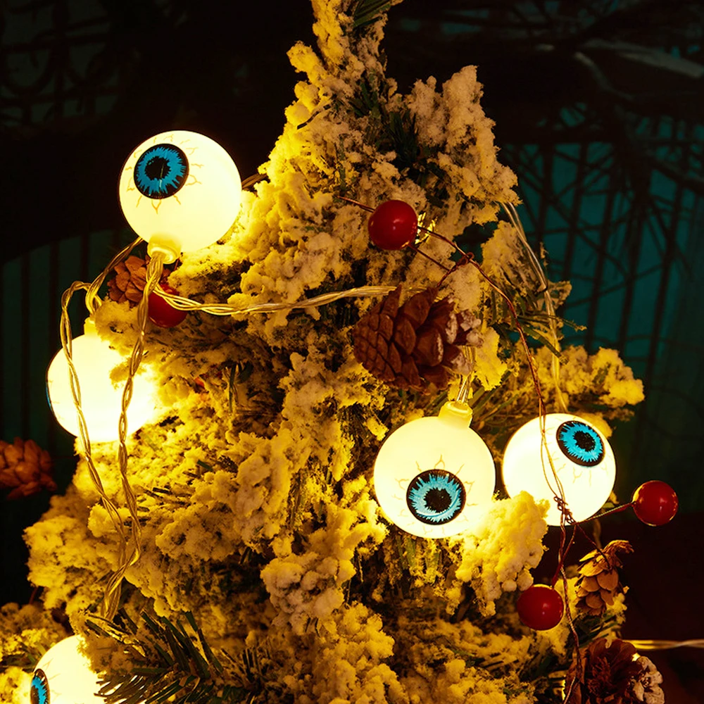 DC4.5V Halloween Pumpkin Funny Scary Eyeball Led Ghost Festival Light String Holiday Courtyard Room Decoration Lantern