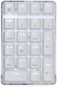 

Number Pad, Mechanical USB Wired Numeric Keypad with White Backlit 21-Key Numpad for Laptop Desktop Computer PC Approved