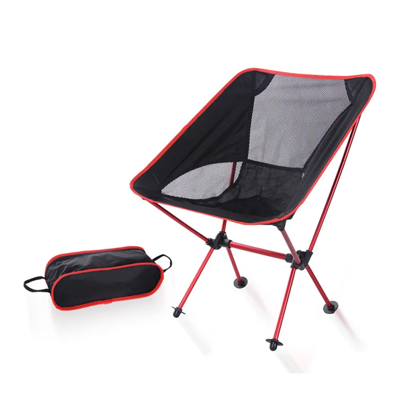Портативный Сверхлегкий складной стул с сумкой для хранения алюминиевый сплав Оксфорд стулья для спорта на открытом воздухе Кемпинг Туризм Рыбалка TB - Цвет: Red