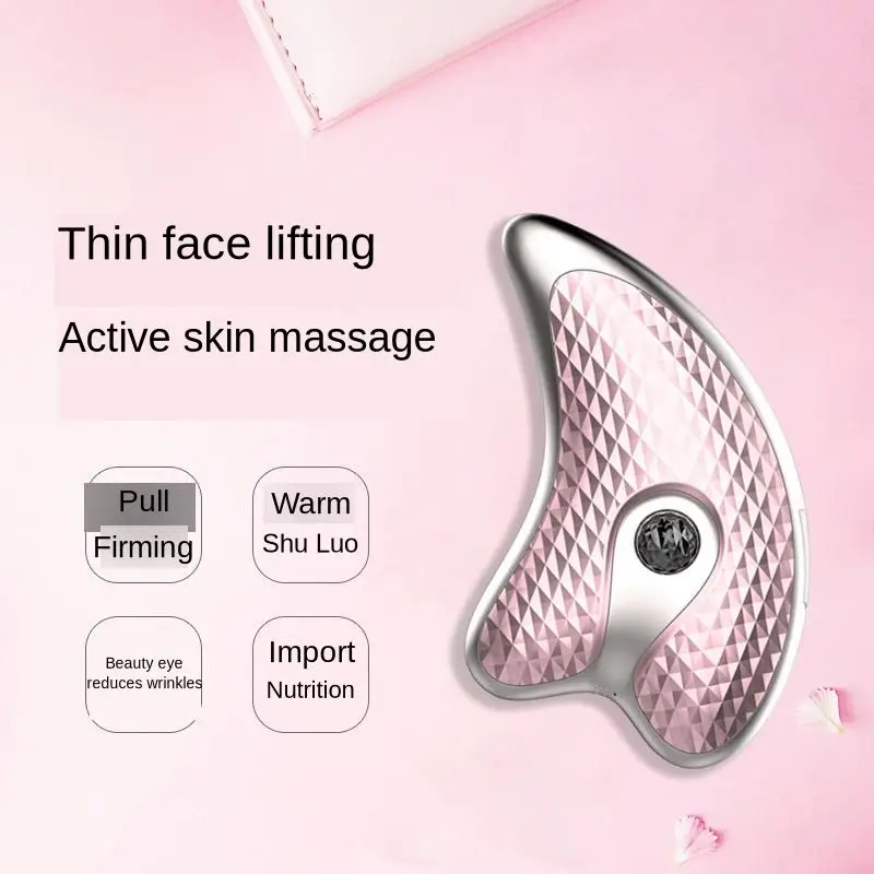 Electronic Beauty Gouache Scraper Facial massager Vibration Constant Temperature Heating Firming Skin Guasha Scraping