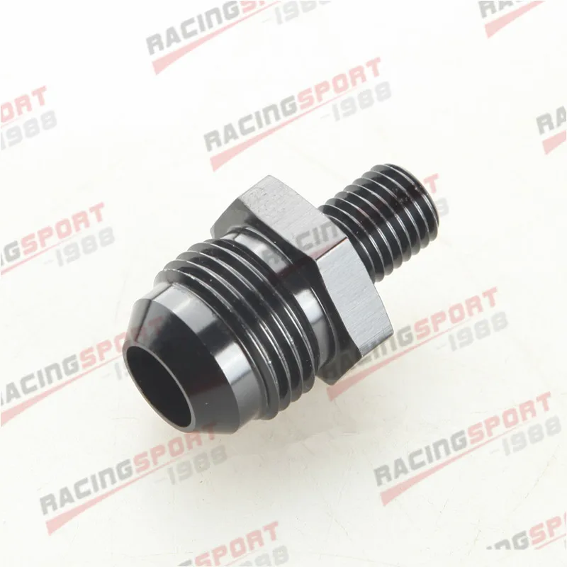 8AN штекер для M10x1.25(мм) метрический прямой фитинг адаптер Черный