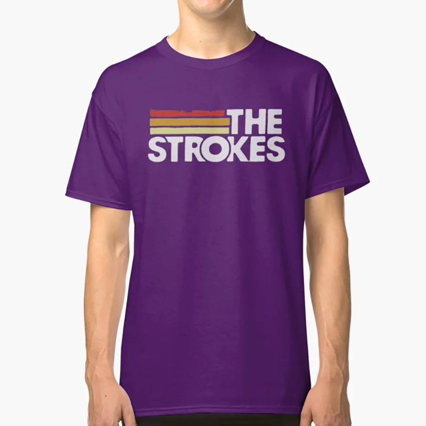 Фиолетовый The strokes merch футболка the strokes band music rock slow killer the move on - Цвет: Фиолетовый