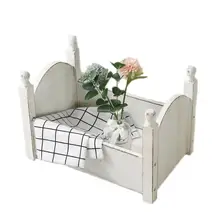 Детская маленькая фотография кровать фотостудия реквизит для фотосъемки новорожденных Маленькая кроватка из дерева для маленьких мальчиков и девочек