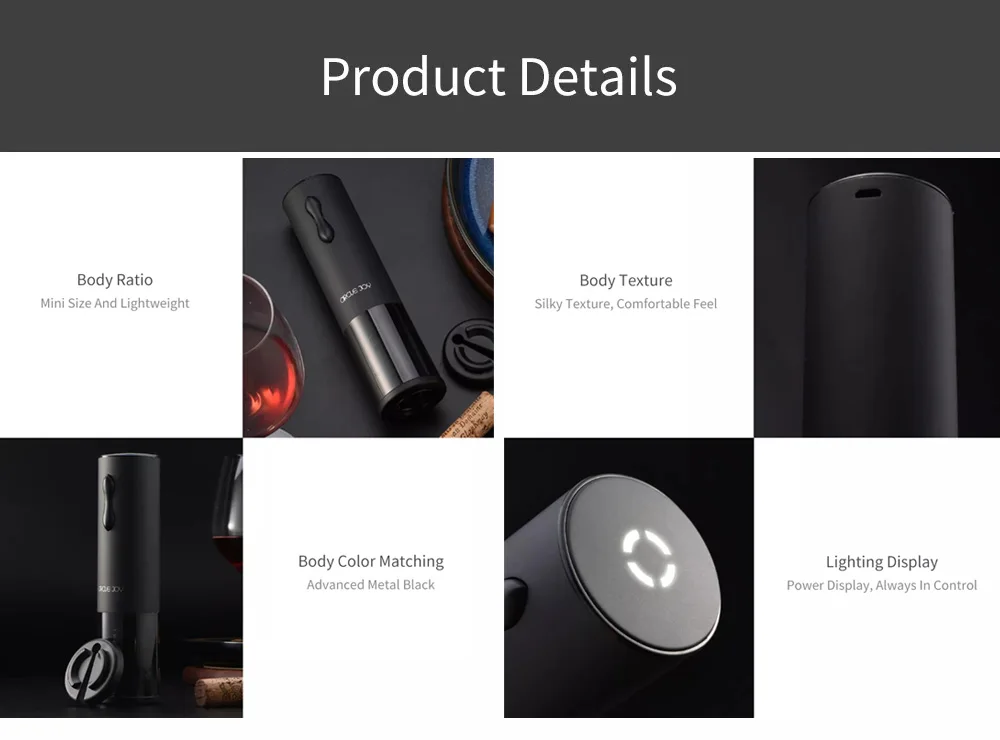 Xiaomi Красный штопор набор CircleJoy usb зарядка открывалка для бутылок супер сенсорный с фольга резак от Xiaomi Youpin кухонный штопор