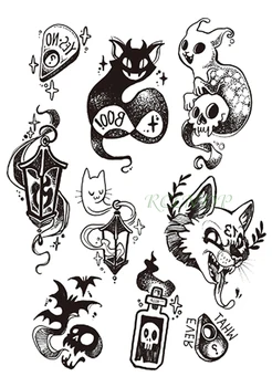 

Waterproof Temporary Tattoo Sticker Cat Tiger Skull head ghost fake tatto flash tatoo tatouage temporaire for women girl men