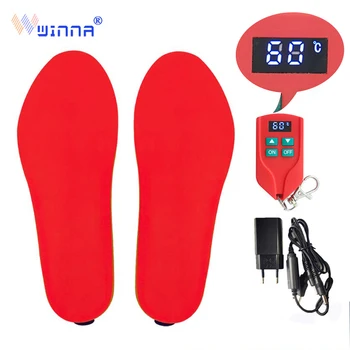 

Velvet Soft Heated Insoles Foot Warmers Electric Heating Pad for Men Women Winter Sports Thermal Insoles with LED Remote Control