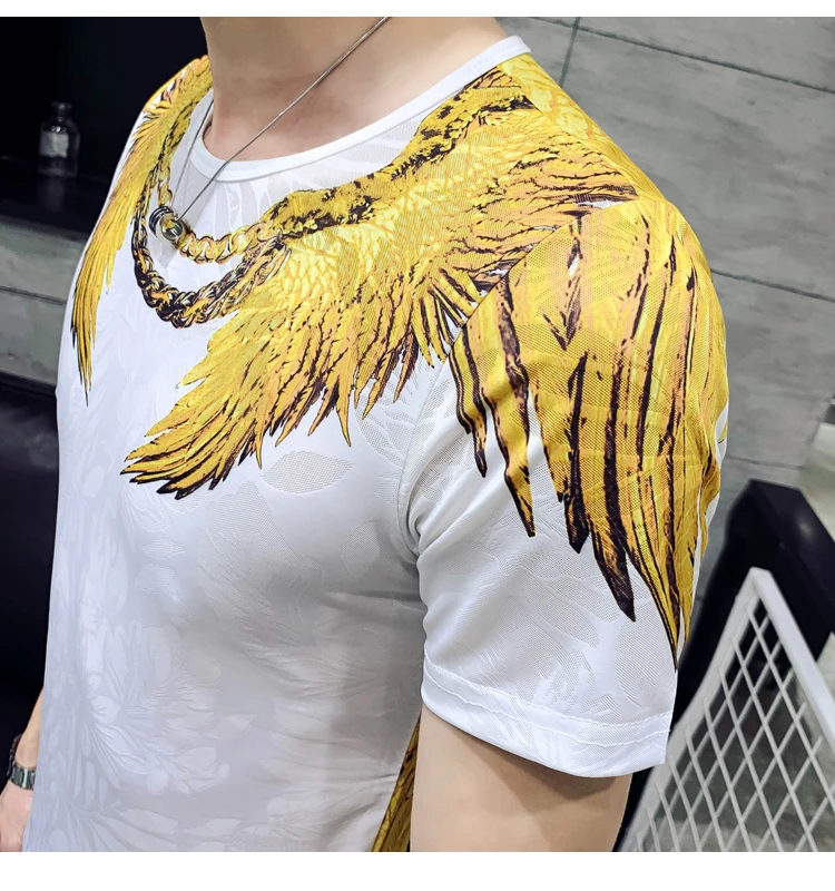 Футболка+ шорты tweddelige mannen Sportkleding Set mannen t-shirt модный мужской Комплект футболок Persoonlijkheid с принтом орла