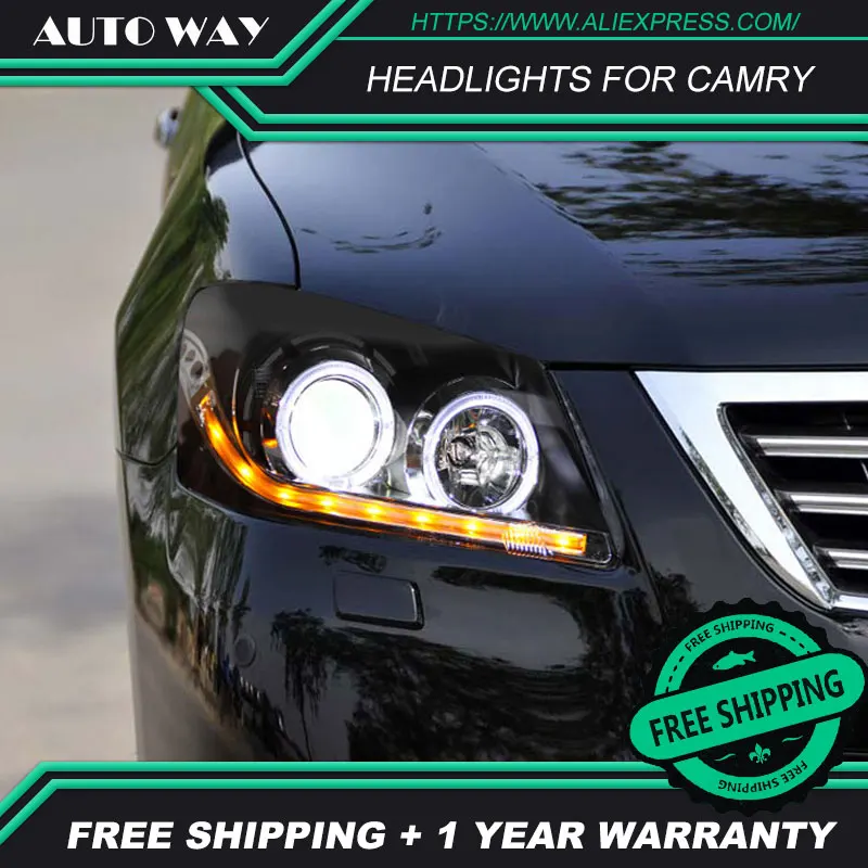Чехол для автомобиля для Toyota Camry фары 2007-2011Camry светодиодный фонарь DRL Объектив двойной луч H7 HID Xenon bi xenon объектив