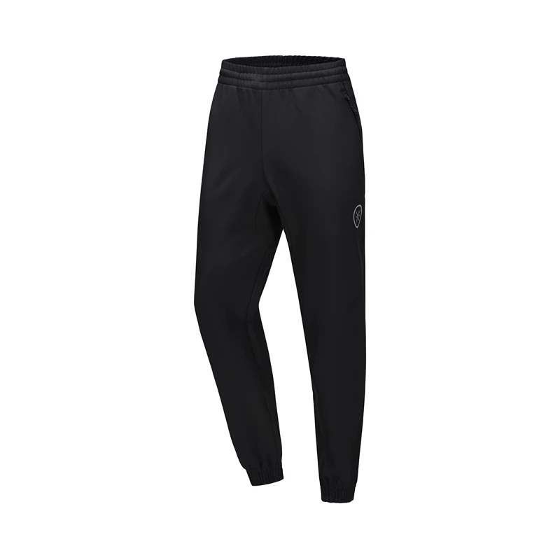 Li-Ning мужские спортивные штаны серии Wade, теплые, обычная посадка, на завязках, 91.1% полиэстер, подкладка, спортивные брюки AYKP309 MKY541 - Цвет: AYKP309-1H