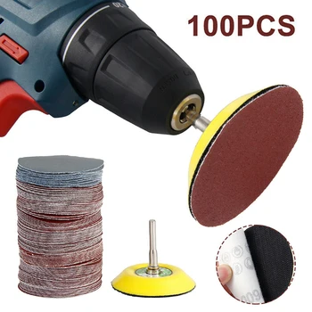 

100pcs/set Red Brown 3inch 75mm Hook & Loop Sander Sanding Discs Pads 80 - 3000 Grit Sandpaper Abrasives