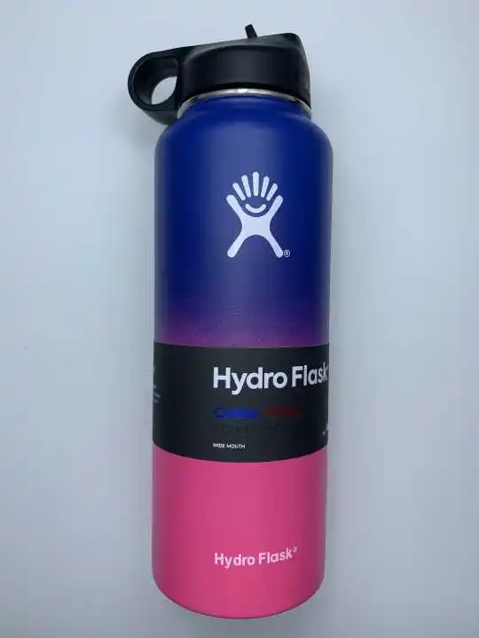 18/32/40OZ H-y-Д-р-o фляга утепленная Нержавеющая сталь бутылка для воды с широким горлышком Стакан Кружка Охладитель кофе с крышкой соломы - Цвет: MIX2