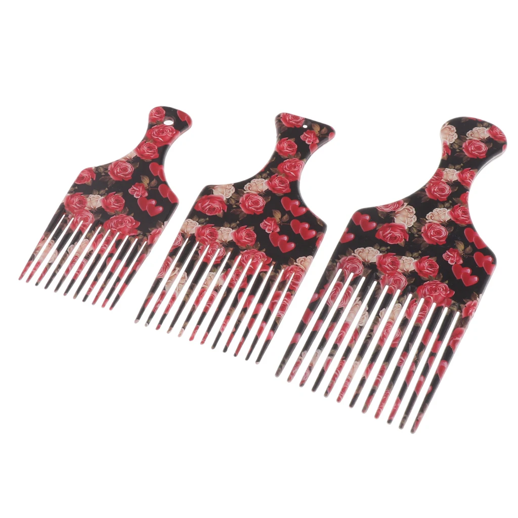 Long Handle Afro Pick Hair Comb Hairdressing Brush Tool Slick Back Hairstyle