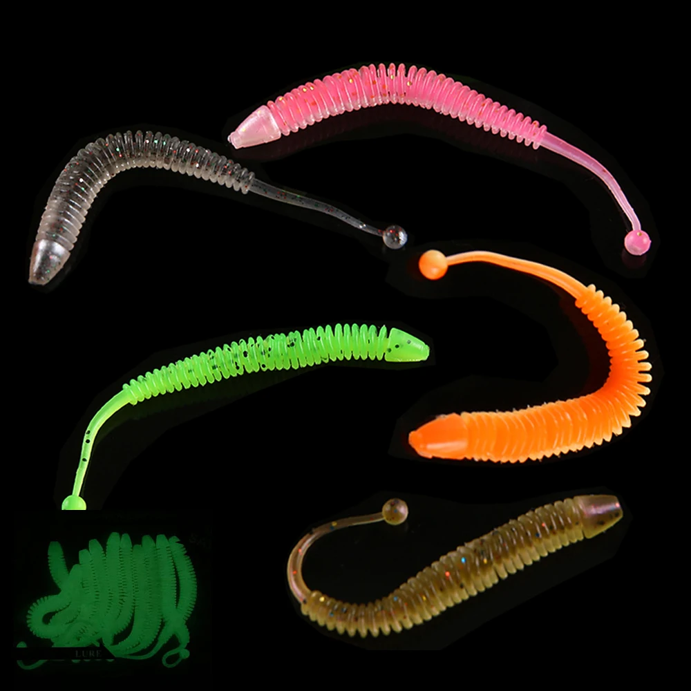 OBSESSION Luminous UV Fishing Lure set Soft Baits 8cm 1.1g 3bag5bag sea fishing silicone wobbler bait leurre fishing accessories