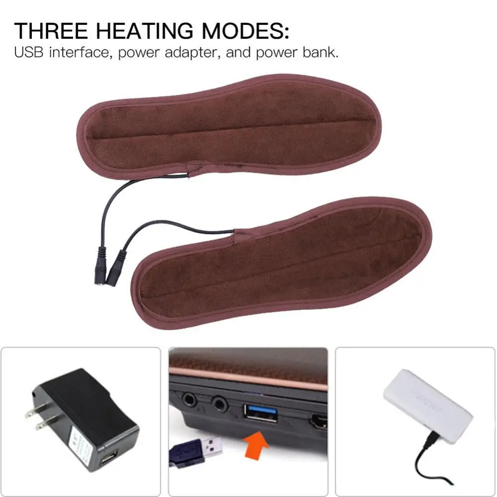 Winter Warmer Pads Electric Heated Shoe Insoles Warm Socks Feet Heater USB Charge Cuttable Foot Insole