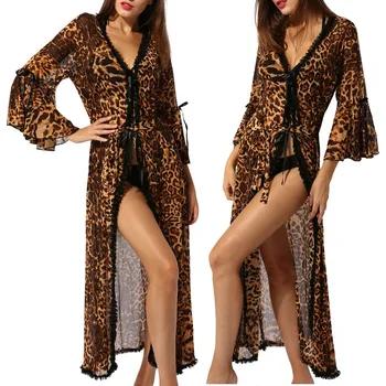 

bathrobe women Long Wedding Bride Bridesmaid Robe Kimono Robe Feminino Bath Robe Leopard Print Sexy Lingerie t Sleepwear Femme