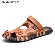 HOKSZVY/Коллекция года; мужские сандалии; дышащие повседневные сандалии-Шлепанцы из водонепроницаемого материала; ; сандалии от производителя; CLK-6618