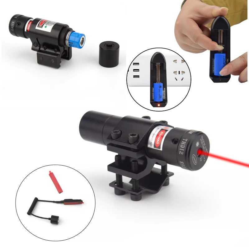 Red Laser Sight Red Laser Collimator for Rifle Glock Collimator Pointer with Battery and Charger