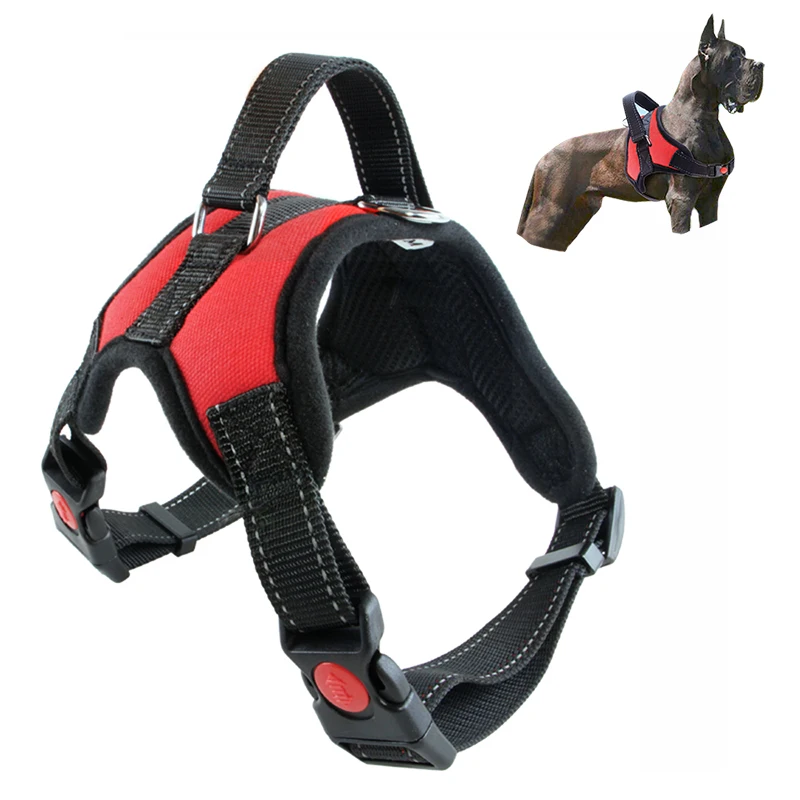 

Dog Harness Reflective Nylon Pet Dog Leash Vest Breathable Cushion Dog Collar Adjustable Dog Accessories For Small And Large