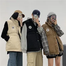 Новинка, зимний мужской вельветовый хлопковый жилет, свободная теплая Толстая Повседневная куртка