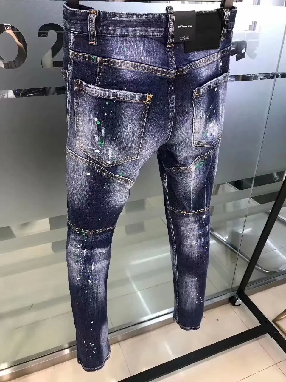 DSENQI NEW Men Jeans Ripped for Men Skinny DSQ Jeans Pants Men Jeans Zipper Outwear Man Pants A232
