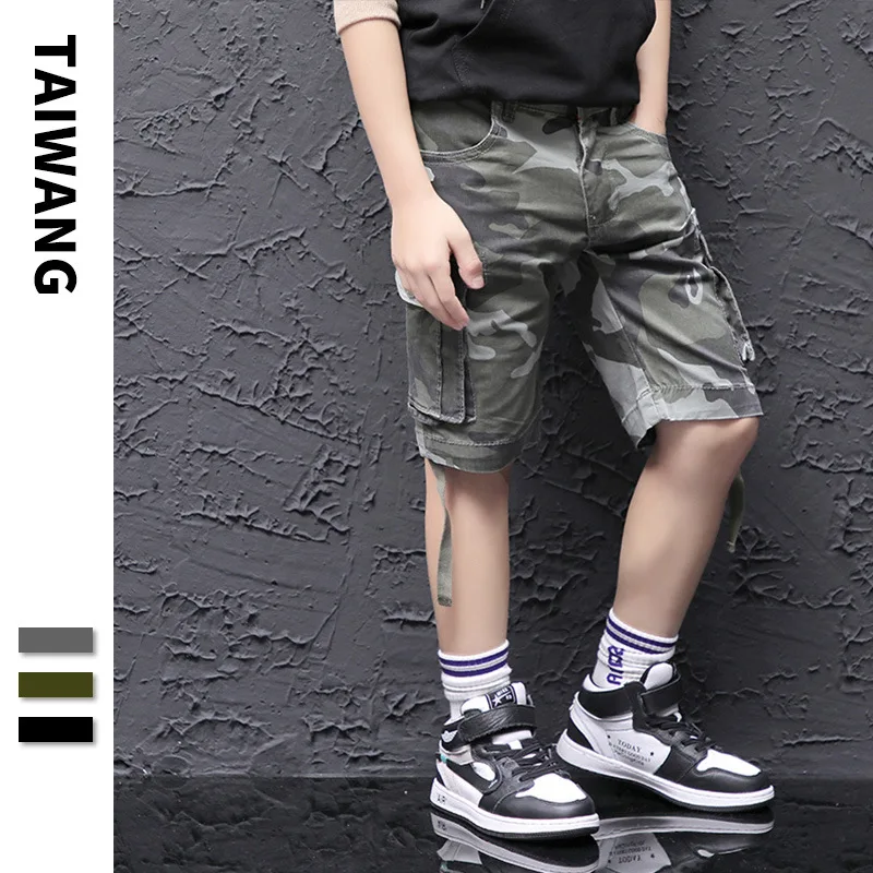 

A Generation Of Fat Boys' Clothes Hip Hop Camouflage Bib Overall 2019 Summer New Style Children Loose-Fit Bags Shorts