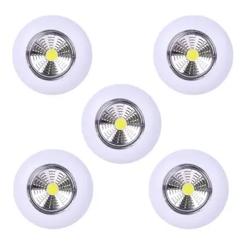 

5pcs/set COB Wireless Round Cabinet Light Touch Sensor Switch 110 Lumens Night Lamp for Home Bedside Stairs Kitchen Corridor