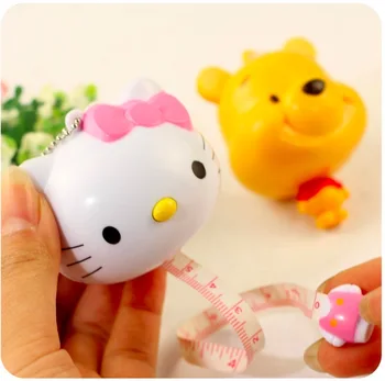 

24pcs Cartoon automatic shrinkage measurement tape cute Kawaii Cat Doraemon doll soft tape ruler Cloth Dieting Tailor.