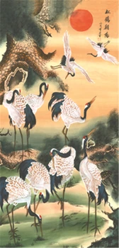 

Wall art, Painting by numbers, ,Chinese Traditional Silk Scroll Painting Wall Pictures,Silk Wall Poster Prints - Sunrise