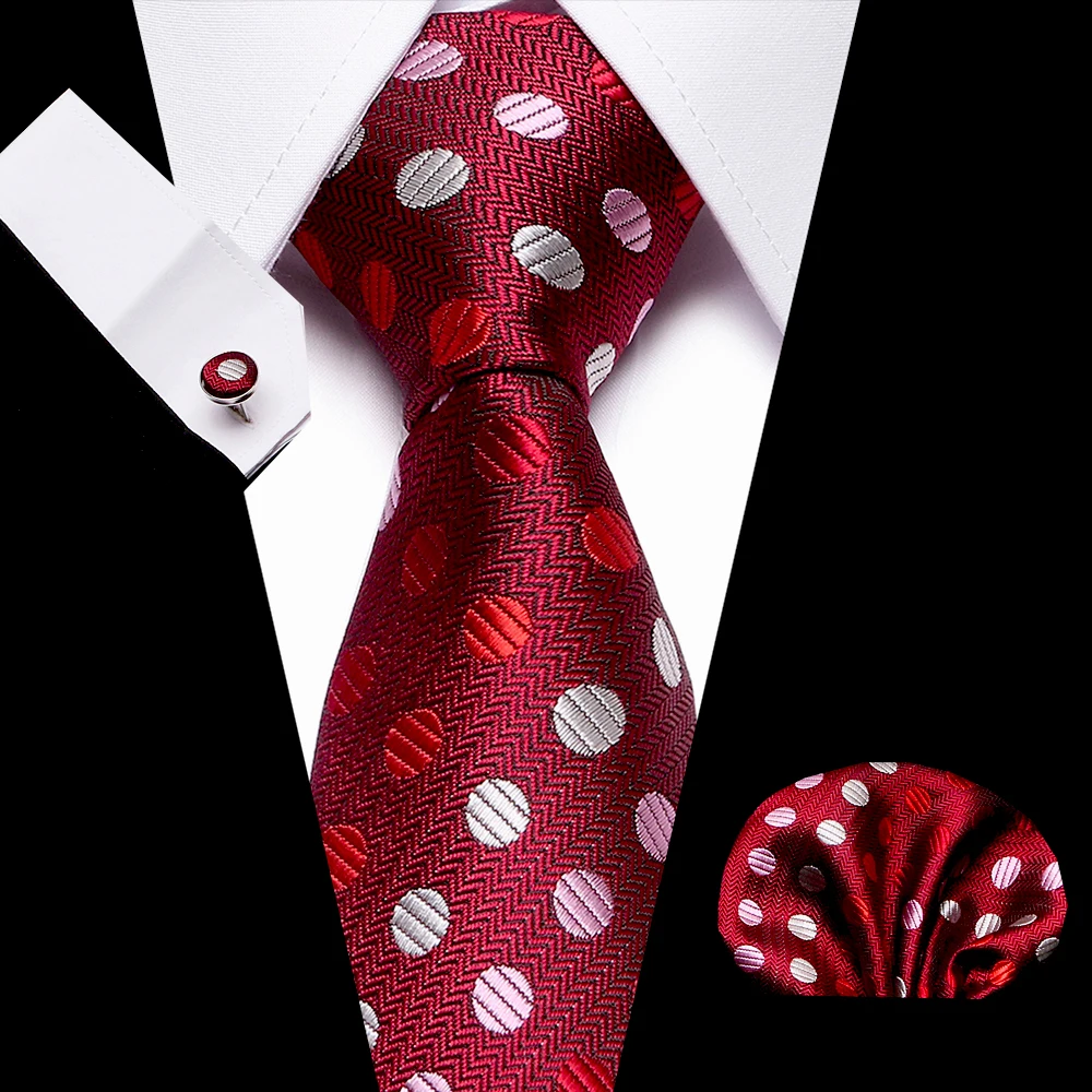 Wedding Men's Tie Handkerchief Cuffink Necktie Set 100% Silk Sadoun.com