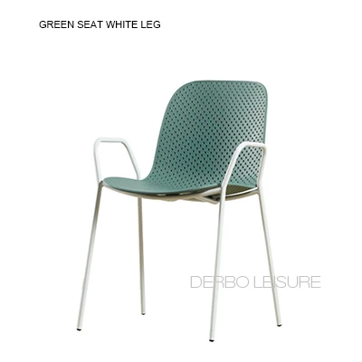 Green Seat White Leg Современный классический нордический дизайн Лофт металл пластик стальная ножка мода мягкий цвет Высокое качество столовая боковая рука стул 1 шт - Цвет: Green Seat White Leg