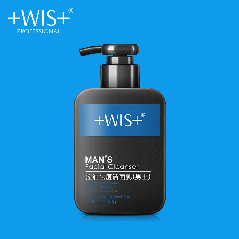

WIS Face Wash Men Nature Charcoal Deep Cleaning Anti-Acne Blackhead Remover Oil Control Man Facial Cleanser