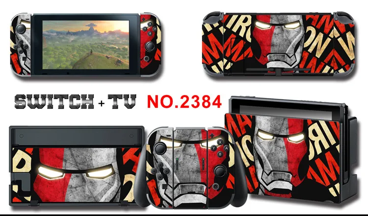 1set New Cute Anime Full Body Sticker for NS Switch Protective Cover Skin Colorful Art for Game Console Joy-Con Controller Decor