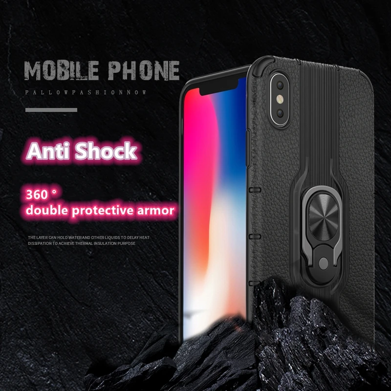 Противоударный чехол для Apple iPhone 11 Pro Max XR X 8 7 6 6s плюс двойной Слои магнит кольцо