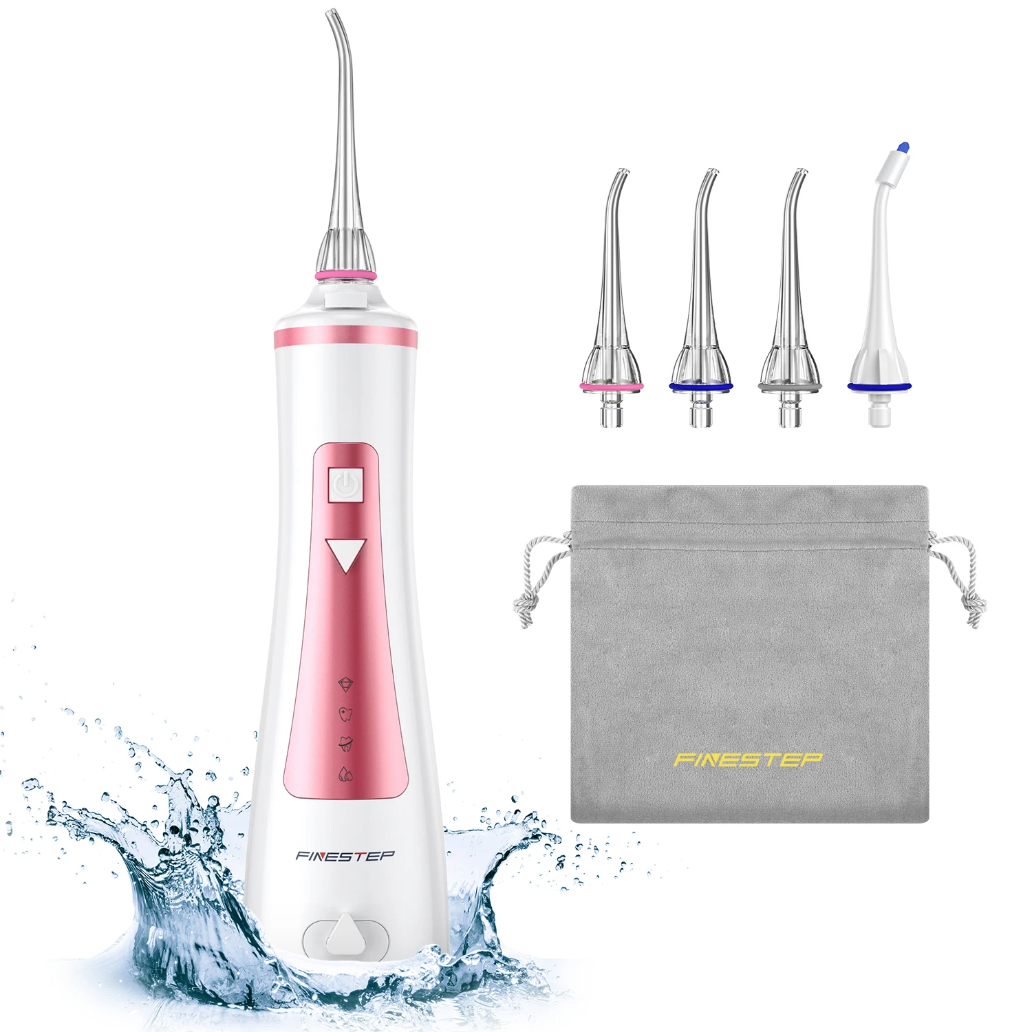 

Water Flossers for Teeth Portable Water Pick Teeth Cleaner 3 Jet Tips IPX7 Waterproof USB Charged for 21-Days Use Oral Irragator