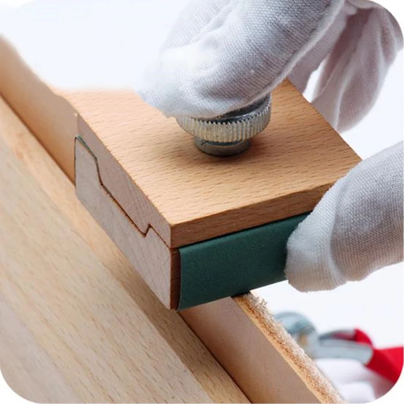 Description Picture 6 of itemDIY Leather Craft Edge Tool Beech Block Handmade Leather Durable Tanned Tool Wooden Edge Grinding Sandpaper Treatment