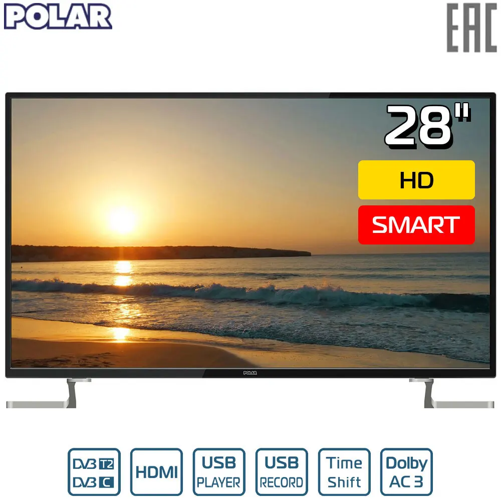 Телевизор 28" POLAR P28L51T2CSM HD SmartTV