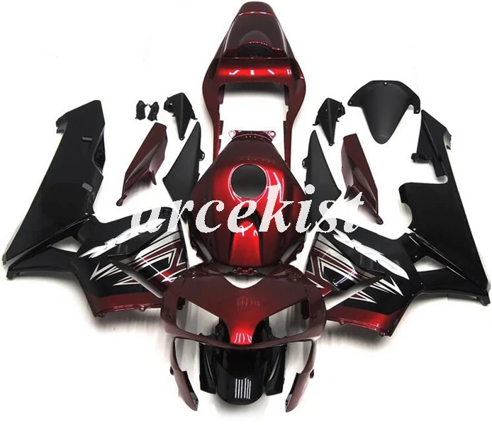 Литьевая Форма ABS мотоцикл обтекатели комплект подходит для CBR600RR F5 2003 2004 03 04 Кузов Набор Белый Черный - Цвет: Wine red