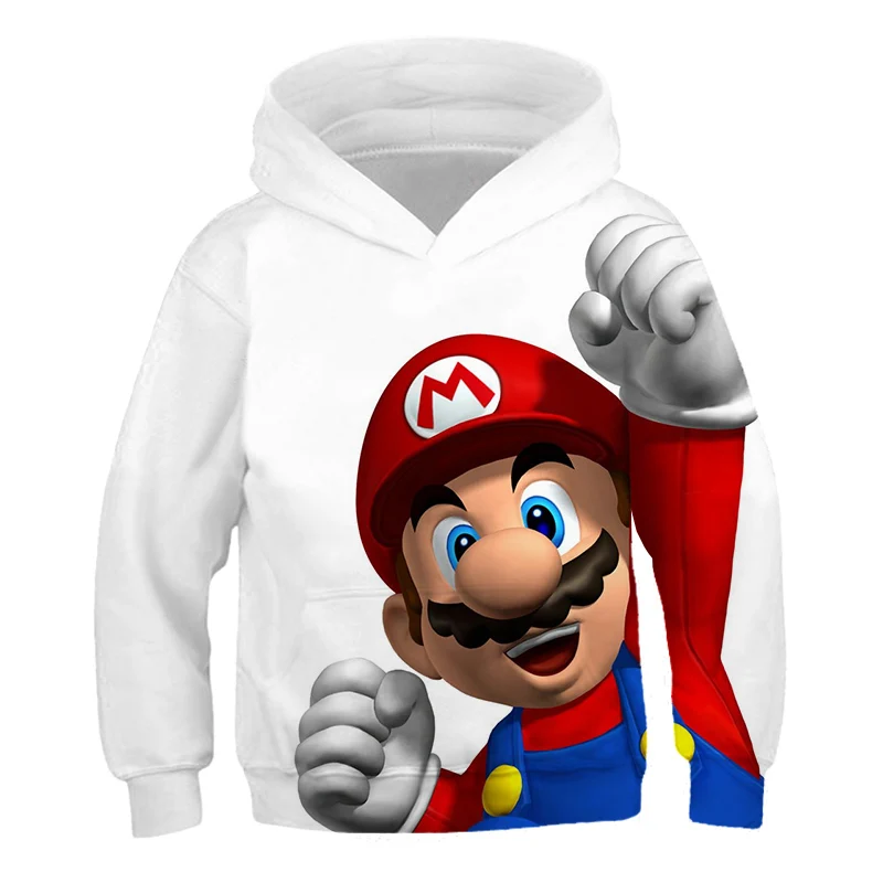

Printed animation Hoodie long sleeve shirt, Mario 3D printed Hoodie, boys and girls Harajuku animation sweater.
