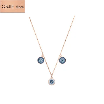 

QSJIE High-quality SWA Devil's Eye Happy Women's Necklace Jewelry Advanced Edition Replica Jewelry Women's Necklace