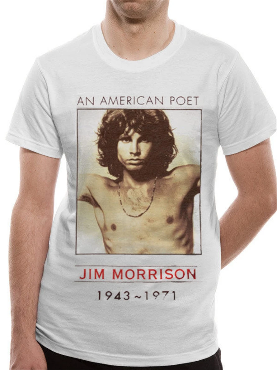 

The Doors Jim Morrison American Poet Rock Music White Mens T-Shirt Printing Tee Shirt