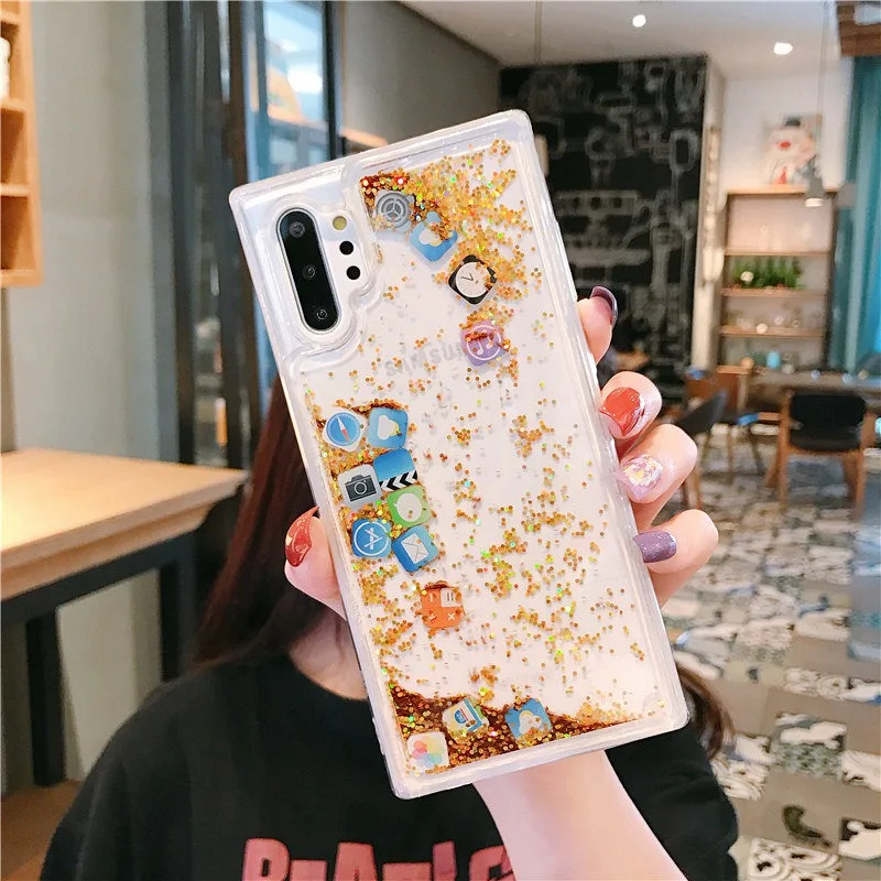 

For Samsung Note10 Note 10 Pro Note9 Note8 Quicksand phone Case S10 S9 S8 S10plus S9plus S8plus S10lite Anti-falling phone Capa