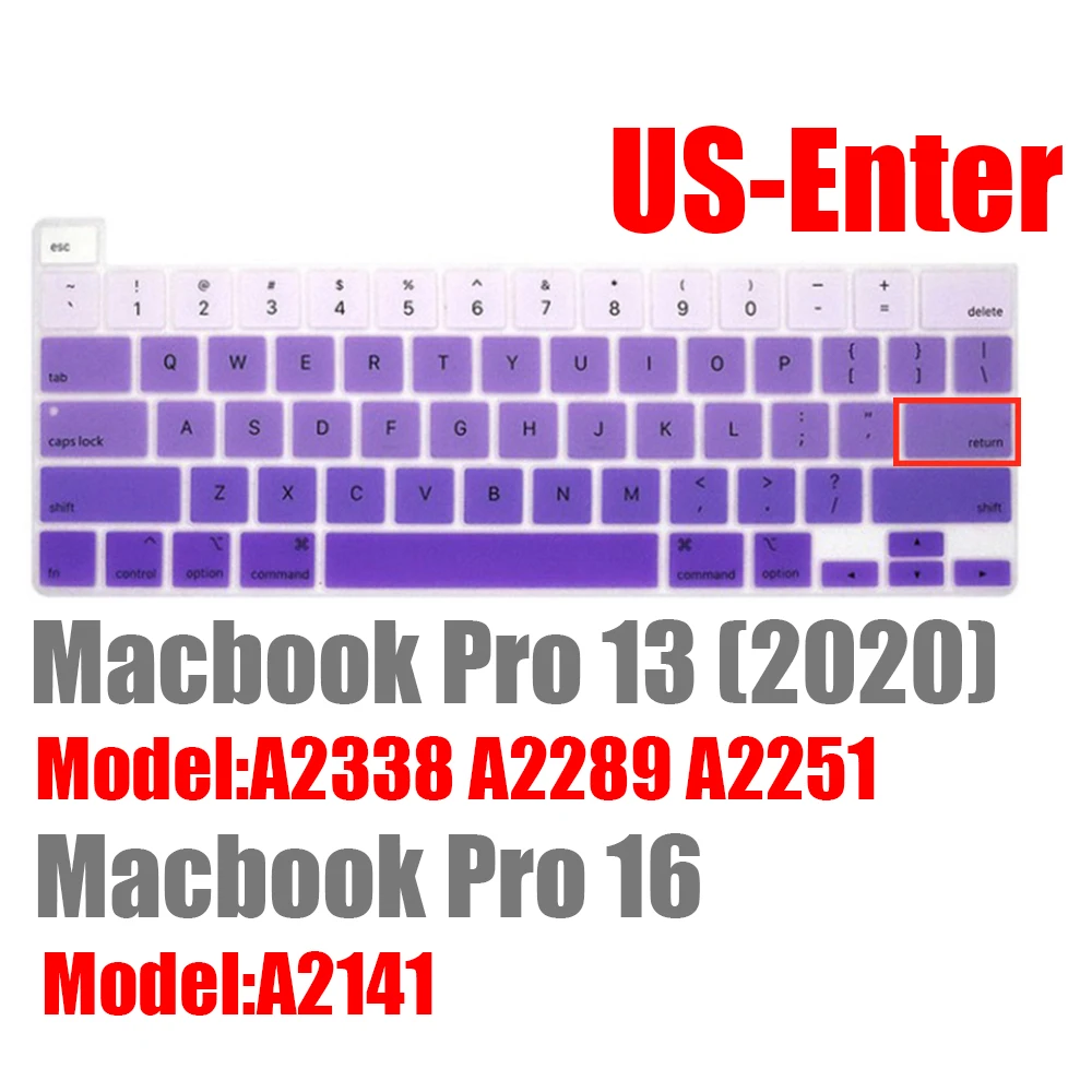 Silicone Keyboard Skin Dust Cover for Laptops - US English Layout
