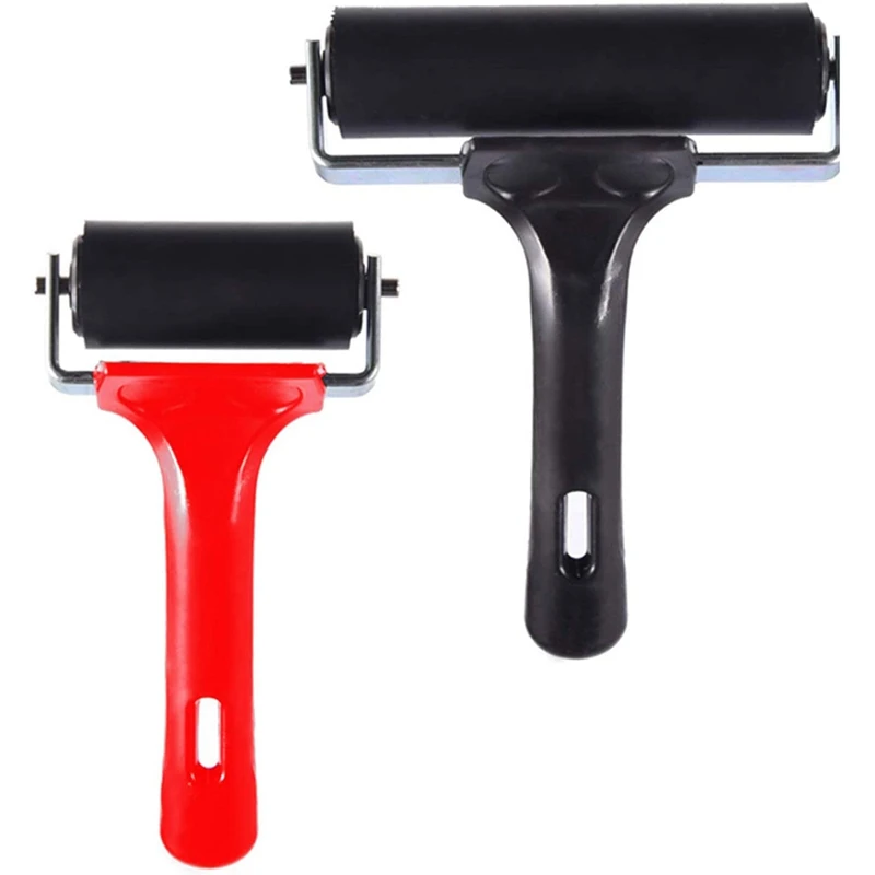 2 Pcs Rubber Brayer Roller for Printmaking/Crafts/Stamping Gluing, Brayer Ink Roller Anti Skid
