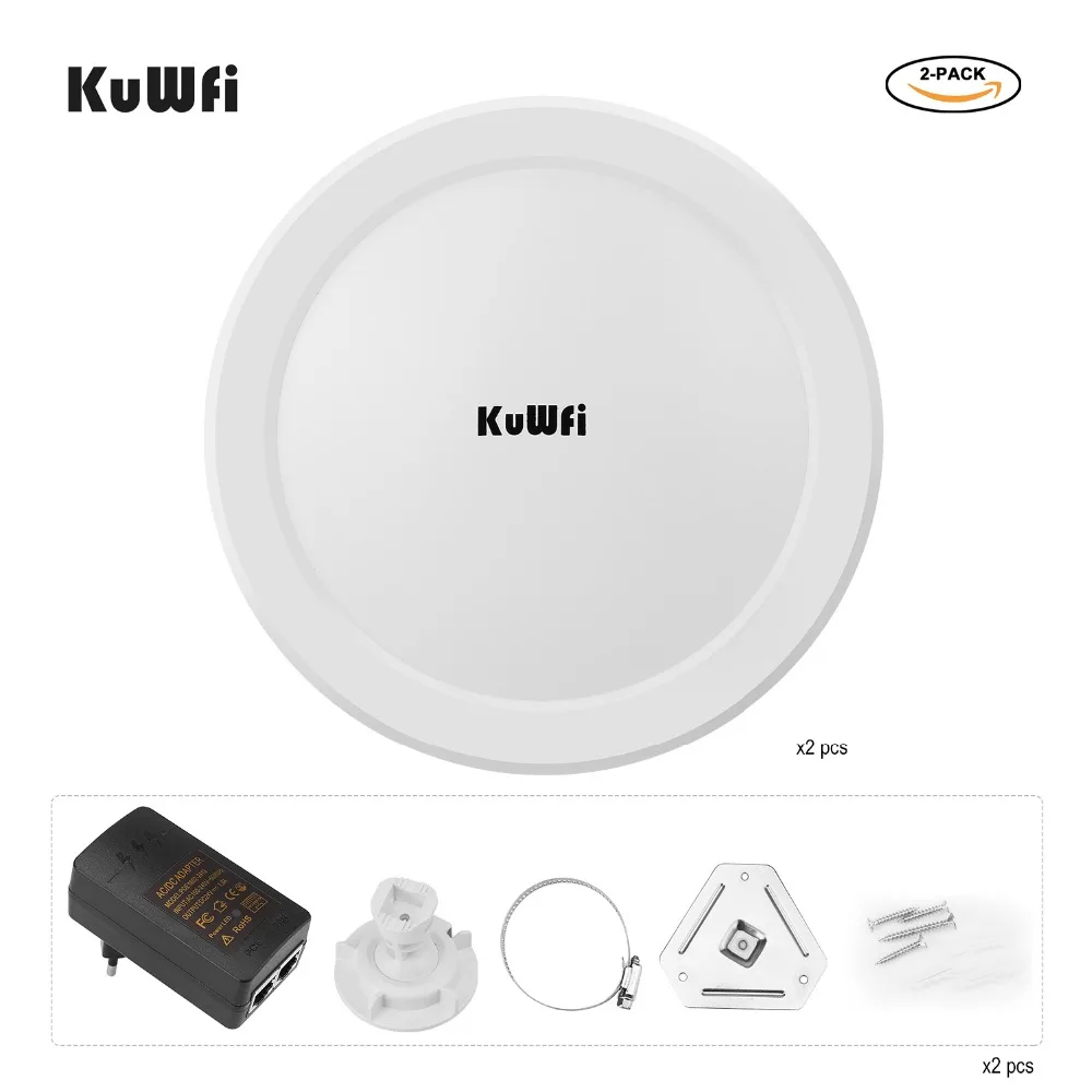 5g wifi amplifier KuWFi 900Mbps Outdoor Wireless Wifi Bridge  5.8G Wireless Repeater/AP Router Point to Point 3-5KM Wifi Coverage 24V POE Adapter wifi router for home