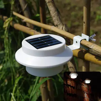 

White Sun Power Smart LED Solar Gutter Night Utility Security Light for Indoor Outdoor Permanent Fence Garden Walkways Stairs