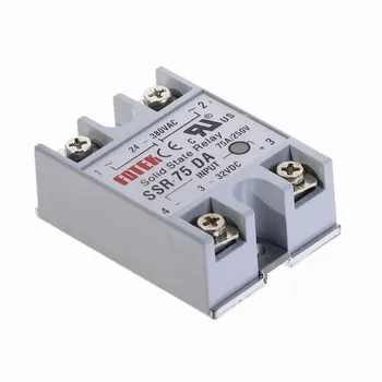 

1pcs SSR-75DA 75A Solid State Relay Module 3-32V DC Input 24-380VAC