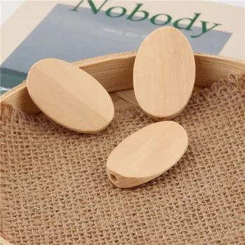 

30pcs Unfinished Natural Wood Beads Oval Shaped Ellipse Wood Beads- No Varnish & No Lacquer 37x23mm DIY Jewelry Findings WB09