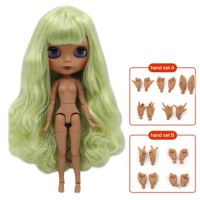 dark skin Ледяная фабрика blyth кукла Обнаженная 30 см Заказная кукла 1/6 BJD кукла с соединением тела ручные наборы AB как подарок Специальная цена - Цвет: dark skin