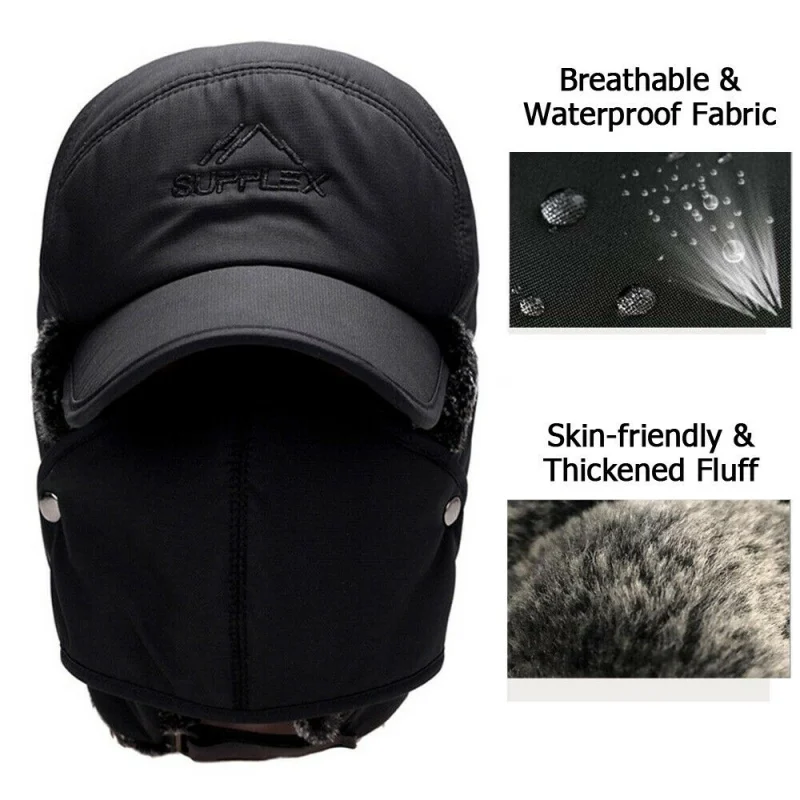 

Coldproof Hats Caps Mask Set Earmuffs Thickened Warm Winter For Outdoor Cycling Windproof Cotton Cap Hunting Hat Masks New